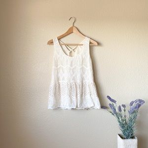 1. State Silk Embroidered Tank S